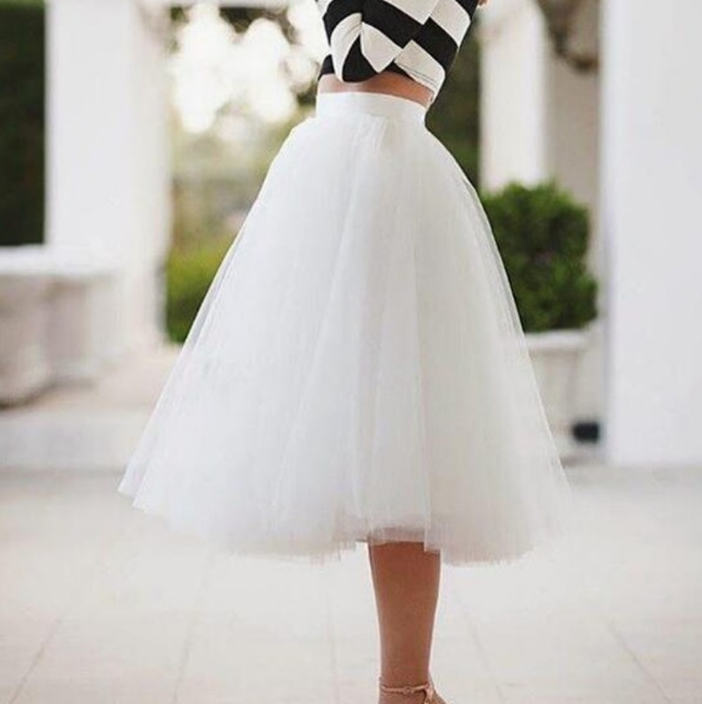 White tulle skirt